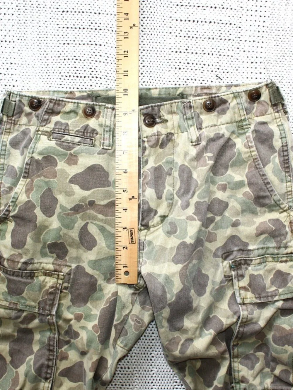 MNML Cargo Men's Pants Size W28/L29 Green Utility Camouflage Army Navy cotton